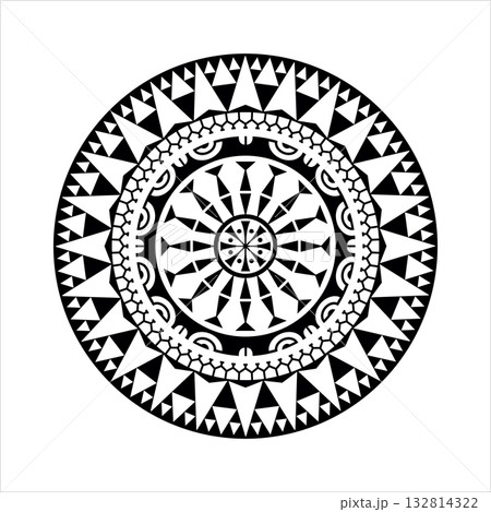 Polynesian Maori tribal circular pattern tattoo 132814322
