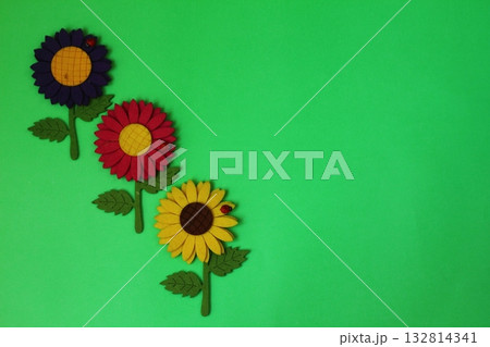 abstract floral background with sunflowers 132814341