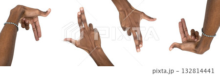 Gesture creating frame shape. Hands forming square symbol with fingers, black male holding pose for Gesture creating frame shape. Hands forming square symbol with fingers, black male holding pose for 132814441