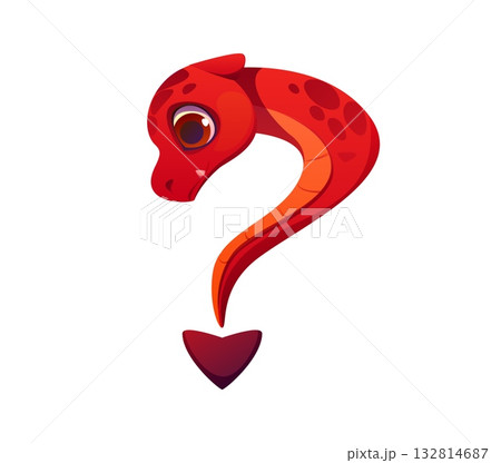 Fantasy red dragon character font punctuation question mark. Fairy reptile English type special symbol, kids ABC vector font sign. Fantasy dragon punctuation mark or English alphabet typeface element Fantasy red dragon character font punctuation question mark. Fairy reptile English type special symbol, kids ABC vector font sign. Fantasy dragon punctuation mark or English alphabet typeface element 132814687