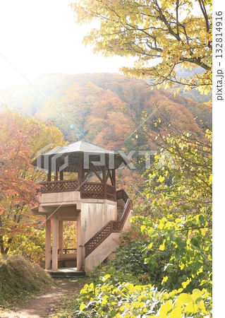 長野県高山村　松川渓谷の八滝展望台 132814916