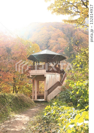 長野県高山村 松川渓谷の八滝展望台 長野県高山村 松川渓谷の八滝展望台 132814917