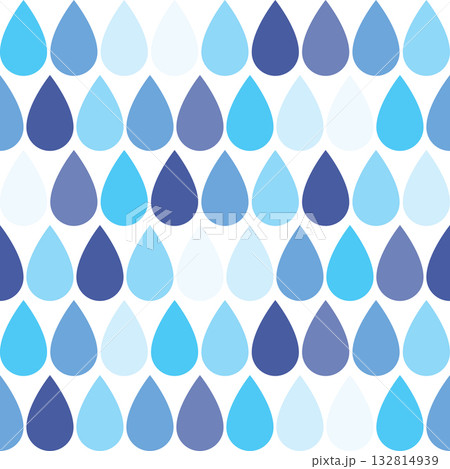Vector seamless pattern with geometric drops in blue tones on a white background Vector seamless pattern with geometric drops in blue tones on a white background 132814939