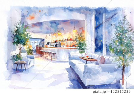 都会的なカフェバーでワインと音楽を楽しむ 都会的なカフェバーでワインと音楽を楽しむ 132815233