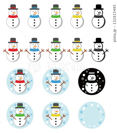 雪だるま アイコン セット 雪だるま アイコン セット 132815495