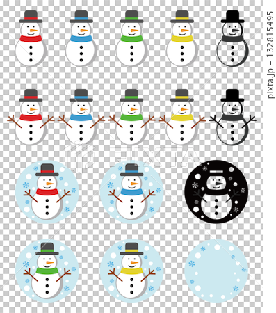雪だるま アイコン セット 雪だるま アイコン セット 132815495