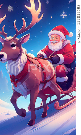 サンタクロース・クリスマス ※スマホ用背景素材(アスペクト比 9:16) サンタクロース・クリスマス ※スマホ用背景素材(アスペクト比 9:16) 132815598