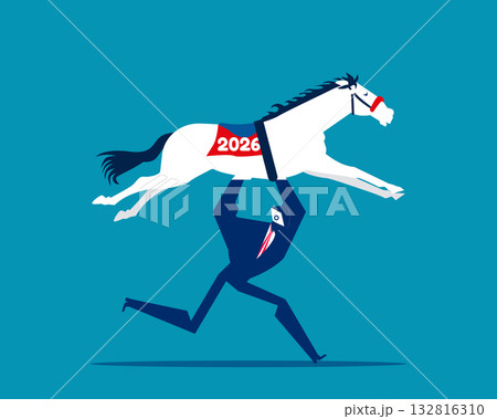 2026. Artificial intelligence robot holding a horse in 2026 2026. Artificial intelligence robot holding a horse in 2026 132816310