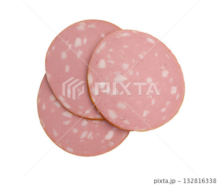 mortadella sausage isolated on white 132816338