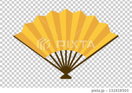 簡單的金扇插畫素材 132816503