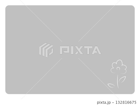 シンプルで優しい手描きの花とグレーのカード背景 132816675