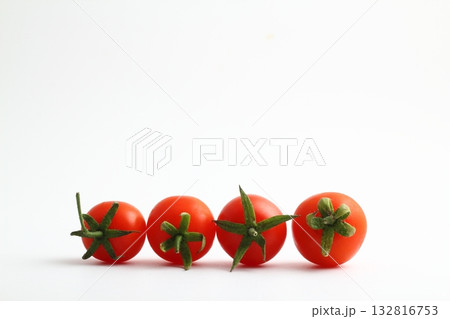 Cherry tomatoes isolated on a white background. Close-up. Copy space. 132816753