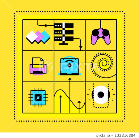 Modern technology and networking - flat design style illustration 132816884