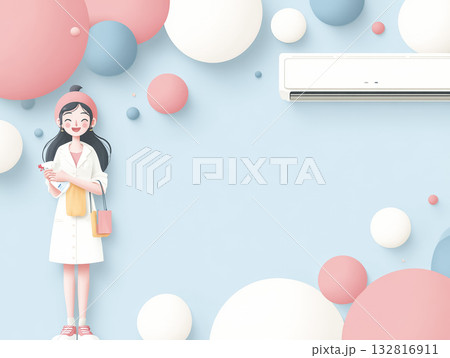 美優シリーズ：空調機を清掃する美優 132816911