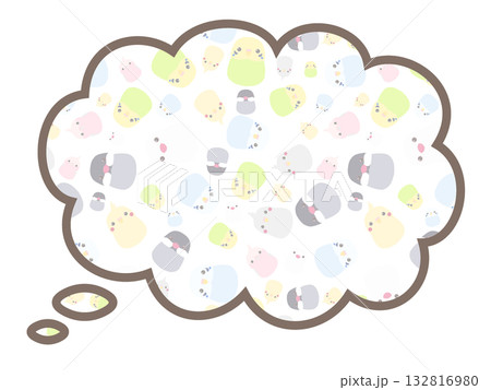 小鳥のもこもこフキダシ 小鳥のもこもこフキダシ 132816980
