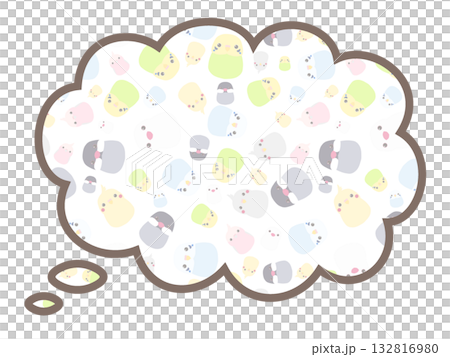 小鳥のもこもこフキダシ 小鳥のもこもこフキダシ 132816980