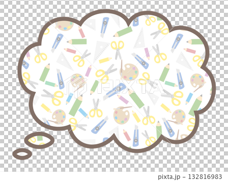 蓬鬆的文具對話框 132816983