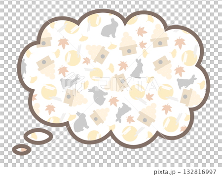 Fluffy speech bubble for moon viewing Fluffy speech bubble for moon viewing 132816997