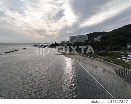 愛知県西尾市 宮崎海水浴場 吉良ワイキキビーチ ドローン空撮 132817297