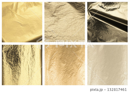 Golden shiny texture background. Crumpled metallic foil with polished surface, bright glow, glossy Golden shiny texture background. Crumpled metallic foil with polished surface, bright glow, glossy 132817461