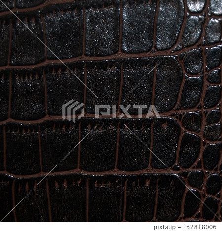 Imitation crocodile skin black and brown texture, useful as background for any design work 132818006