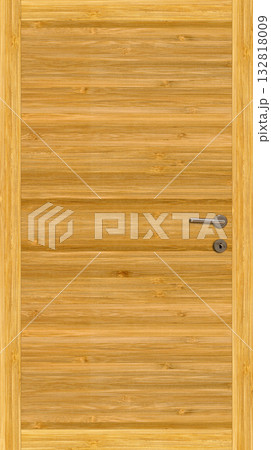 Modern brown and beige front bamboo wooden door in house or office interior Modern brown and beige front bamboo wooden door in house or office interior 132818009