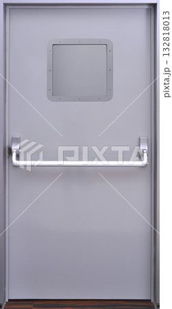 Emergency exit door. Push bar and rail for panic exit Emergency exit door. Push bar and rail for panic exit 132818013