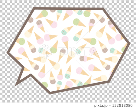 アイスクリームのフキダシ アイスクリームのフキダシ 132818080