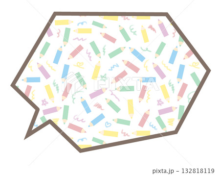 色鉛筆のフキダシ 色鉛筆のフキダシ 132818119