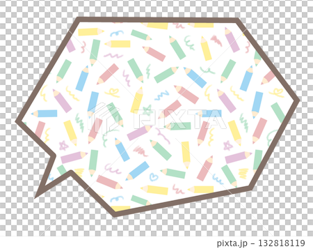 色鉛筆のフキダシ 色鉛筆のフキダシ 132818119