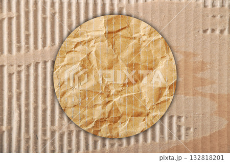 Brown and beige colored corrugated cardboard detail and texture 132818201