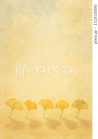 イチョウシリーズ：地面と影を描いたイチョウのボトム構図 132818890