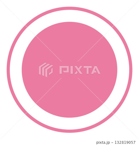 シンプルな丸印　白背景 132819057