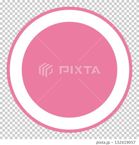 シンプルな丸印　白背景 132819057