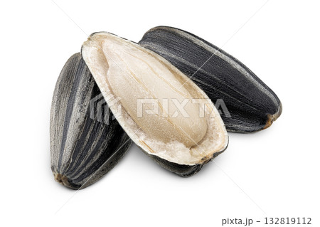 Sunflower seeds isolated on white background Sunflower seeds isolated on white background 132819112