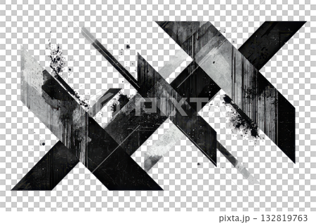 A dynamic composition of angular shapes with a contrasting black-and-white color palette, featuring textures and drips. A dynamic composition of angular shapes with a contrasting black-and-white color palette, featuring textures and drips. 132819763