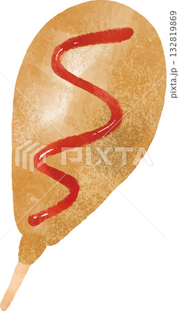 アメリカンドッグのイラスト 132819869