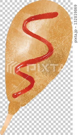 アメリカンドッグのイラスト 132819869