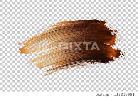 A golden-brown paint stroke, showcasing rich texture and depth, appears vivid against a dark surface. A golden-brown paint stroke, showcasing rich texture and depth, appears vivid against a dark surface. 132819981