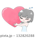大きなハートを受け取る女子4 132820288