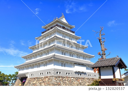 【長崎県】快晴の島原城天守閣と時計台 132820537