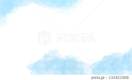 水色の水彩絵の具が滲む背景イラスト 水色の水彩絵の具が滲む背景イラスト 132821008
