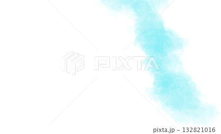 水色の水彩絵の具が淡く滲む青空のような背景イラスト 132821016