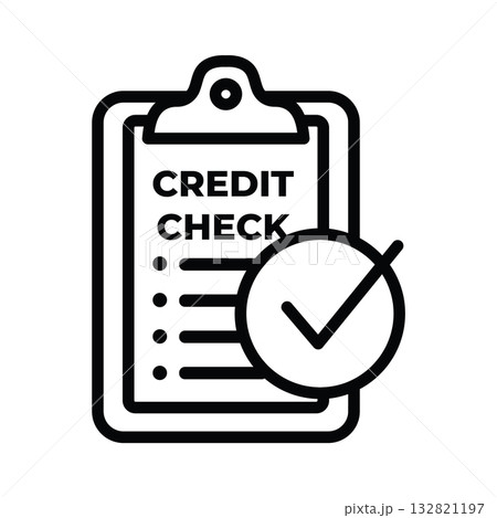 Credit Rating or Score Icon with Credit Card Check - Good or Bad Credit Idea 132821197