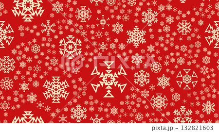 Christmas background or card with geometric snowflakes falling for invitation or xmas holiday greetings Christmas background or card with geometric snowflakes falling for invitation or xmas holiday greetings 132821603