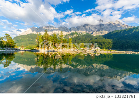 Eibsee Lake and Zugspitze Massif. Bavaria, Germany Eibsee Lake and Zugspitze Massif. Bavaria, Germany 132821761