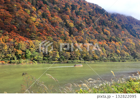 最上川舟下り 紅葉 132822095