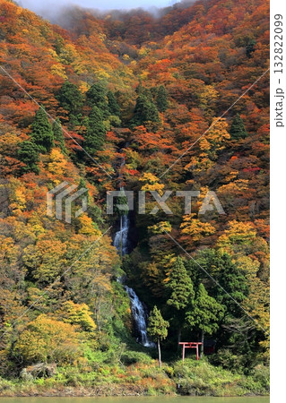 最上川舟下り 紅葉　白糸の滝 132822099