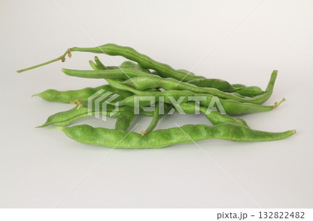 Fresh green beans isolated on a white background. 132822482
