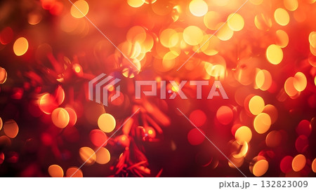 Cinematic Bokeh Glow in Orange and Red Tones...のイラスト素材 [132823009] - PIXTA